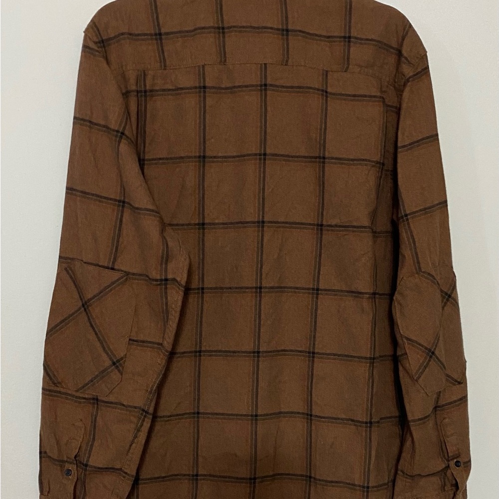 Roark Earthy Tone Checkered Flannel Outdoors Brown Black Shirt - Picture 8 of 9
